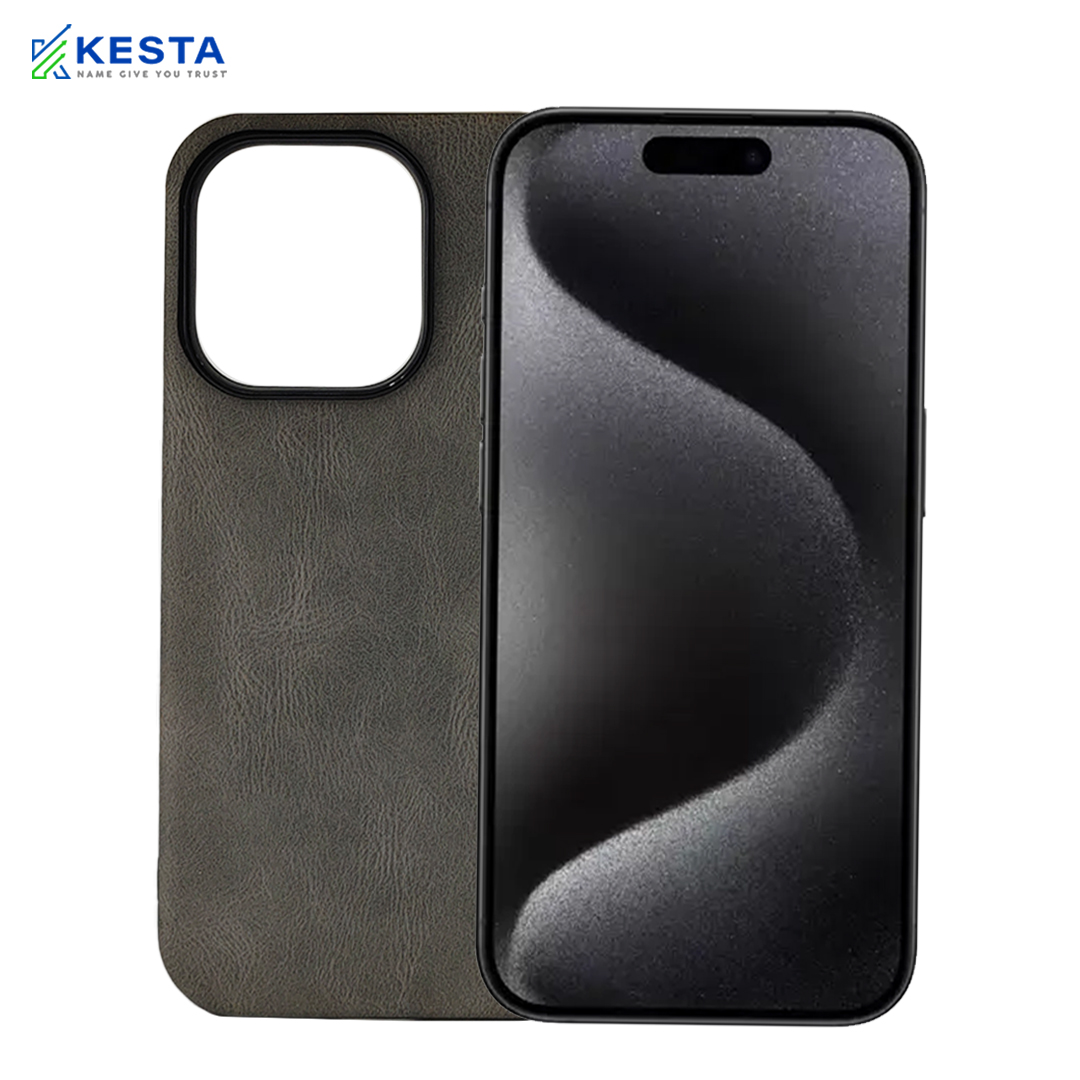 iPhone 15 Pro Max Cover - Brave Titanium Leather Case (Waterproof & Dustproof)